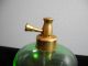 Vintage Devilbiss Hand Blown Glass Perfume Bottle Green Atomizer Needs Bulb Perfume Bottles photo 1