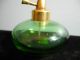 Vintage Devilbiss Hand Blown Glass Perfume Bottle Green Atomizer Needs Bulb Perfume Bottles photo 2