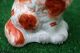 Mid 19thc Staffordshire Russet Red & White Flower Basket Spaniel Dog 1850 Figurines photo 7