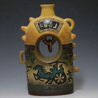Chinese Handwork Pottery Painted Flagon Csy168 photo