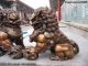 Chinese Classical Bronze Copper Evil Guardian Door Bei Jing Fu Foo Dog Lion Pair Foo Dogs photo 5