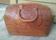 Vintage Best Velva Hide Medical Doctor Brown Bag Stamped Leather Antique Doctor Bags photo 1