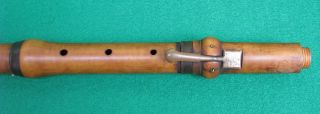 Early 19th C Antique Single Key Boxwood Flute - Vintage Instrument photo