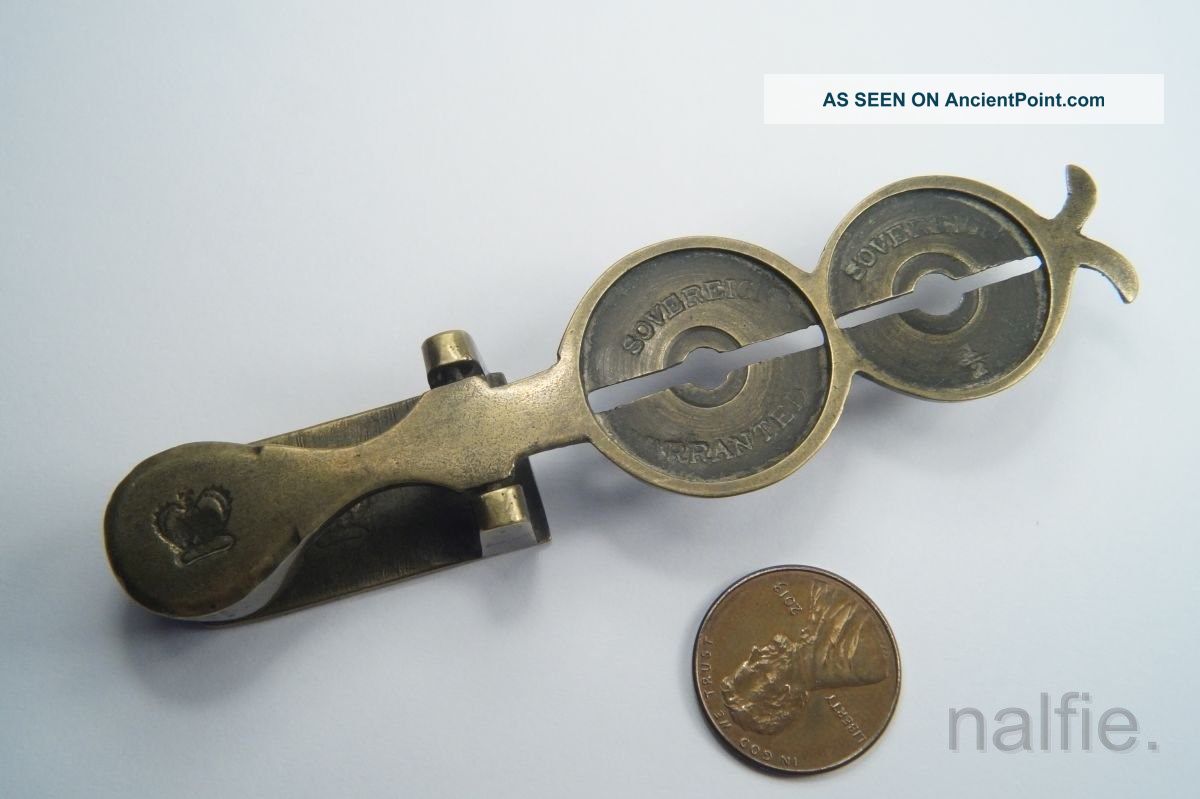 Antique English Full & Half Sovereign Coin Weight Balance Scales C1800 ' S $1 N/r Scales photo