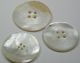 3 Antique Carved Mop Shell Buttons Pretty Flower Designs 1 