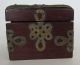 Antique/vintage Chinese Rosewood And Brass Box With Carved Jade Medallion Boxes photo 2