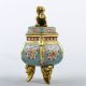Chinese Brass Cloisonne Handwork Fook Dog Incense Burners W Qianlong Mark Csy433 Incense Burners photo 1