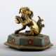 Chinese Brass Cloisonne Handwork Fook Dog Incense Burners W Qianlong Mark Csy433 Incense Burners photo 5