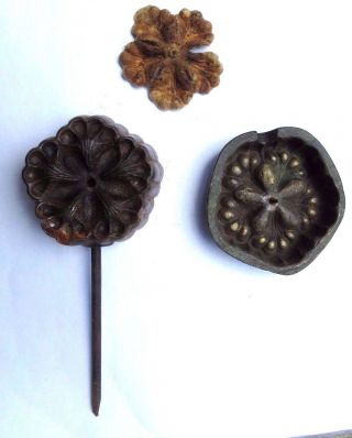 Fascinating Vintage/antique Millinery Petal Flower Mold Tool Bronze? photo