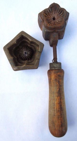 Small Vintage/antique Millinery 5 Petal Flower Mold Tool Bronze? photo