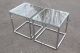 Mid Century Modern Pair Chrome Glass End Side Coffee Tables Post-1950 photo 2