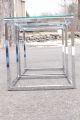 Mid Century Modern Pair Chrome Glass End Side Coffee Tables Post-1950 photo 4