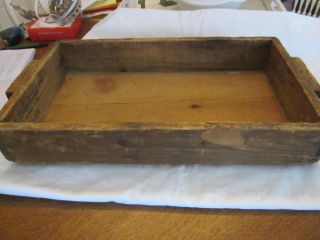 So Primitive Wood Box/tray/ Carrier With Handles.  Dovetailed.  Darien Conn. photo