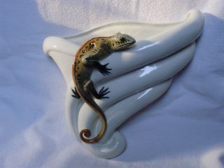 Wall Vase With Salamander Decoration Figurine Ens German photo