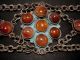Magnificent Antique Early 1900’s Silver Mesh Belt,  Carnelian Stones Decoration Byzantine photo 5