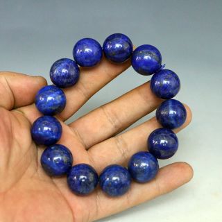 Natural Lapis Lazulin Hand - Carved Beads Bracelet photo