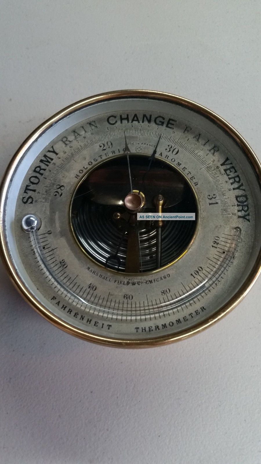 Rare Antique - French Made Phbn Holosteric Barometer W/ Thermometer Barometers photo