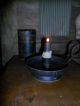 Primitive Olde Time Candle Light,  Black Metal W/ Grungy Candle,  Farmhouse Needful Primitives photo 3