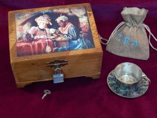Antique Primitive Wood Fortune Teller Tea Reading Witch Box Ooak Halloween photo