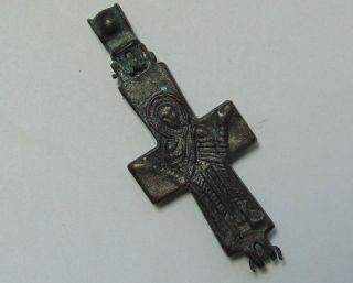 Byzantine Bronze Reliquary Cross 