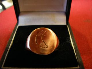 Ancient Roman Copper Ring - - ' Crescent Moon ' photo