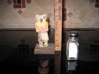 Antique Carved Cotton Wood Hopi Kachina Doll (spirit Owl) photo