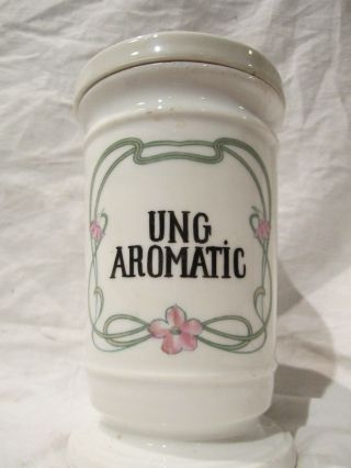 Antique Ceramic Apothecary Jar Pharmaceutical Ung.  Aromatic C1900 Hungary photo