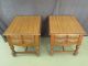 2 Vintage Mid Century Side Tables Lamp Tables Walnut Finished Tables Brass 1900-1950 photo 2
