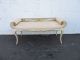 French Rolled Arm Distressed Painted Upholstered Long Vanity Bench 7573 Post-1950 photo 1