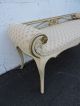 French Rolled Arm Distressed Painted Upholstered Long Vanity Bench 7573 Post-1950 photo 2