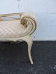 French Rolled Arm Distressed Painted Upholstered Long Vanity Bench 7573 Post-1950 photo 4