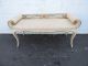 French Rolled Arm Distressed Painted Upholstered Long Vanity Bench 7573 Post-1950 photo 5