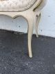 French Rolled Arm Distressed Painted Upholstered Long Vanity Bench 7573 Post-1950 photo 6