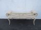 French Rolled Arm Distressed Painted Upholstered Long Vanity Bench 7573 Post-1950 photo 8
