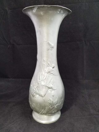 Large Kayserzinn Art Nouveau Pewter Floral Vase - 2 Of 2 - 4078 - Hugo Leven photo