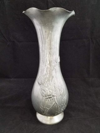 Large Kayserzinn Art Nouveau Pewter Floral Vase - 1 Of 2 - 4078 - Hugo Leven photo