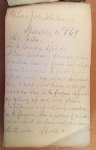 1869 Doctor ' S Manuscript Diary Jefferson Medical College Philadelphia,  Pa Ledger photo