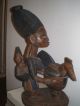 Large Yoruba Agere Ifa Divination Bowl Woman Holding A Chicken Sculptures & Statues photo 1