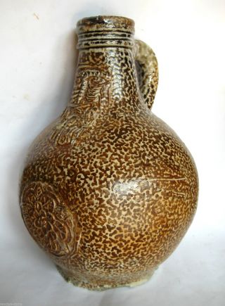 Scarce Circa.  1600 A.  D Salt Glaze Bellamine - Bardman Bottle - Light Restoration photo