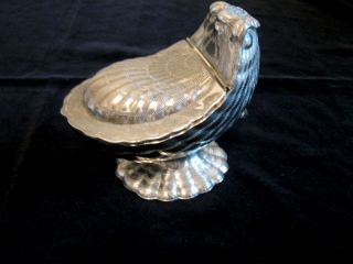 Vtg Antique Silverplate Spoon Warmer Nautilus Shell Shaped Victorian photo