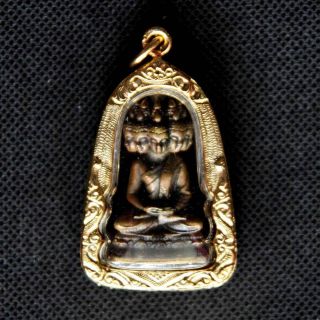 Thai Amulets Buddha Phra Setthee Multi Face Vintage Charm Lucky Rich Wealth D22 photo
