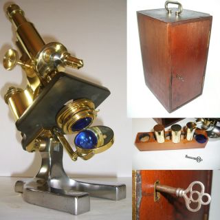 Incredible 1920 Spencer Antique Microscope W/ Case Vintage,  Medical,  Dental photo