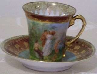 Antique Royal Vienna Type Demitasse Cup And Saucer photo