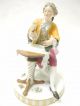 Signed Hochst Porcelain Colonial Figurines Gentleman & Lady Seated Figurines photo 2