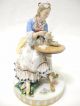 Signed Hochst Porcelain Colonial Figurines Gentleman & Lady Seated Figurines photo 8