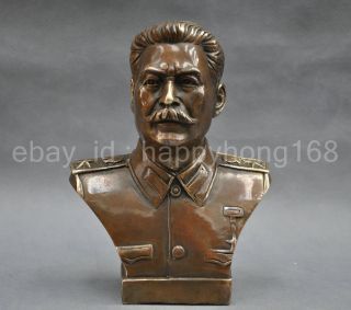 15.  3 Cm / Russian Leader Joseph Stalin Bust Bronze Statue 02 photo