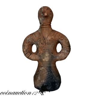 Intact Pre Columbian Mayan Terracotta Statue Idol 100 - 400 Ad photo
