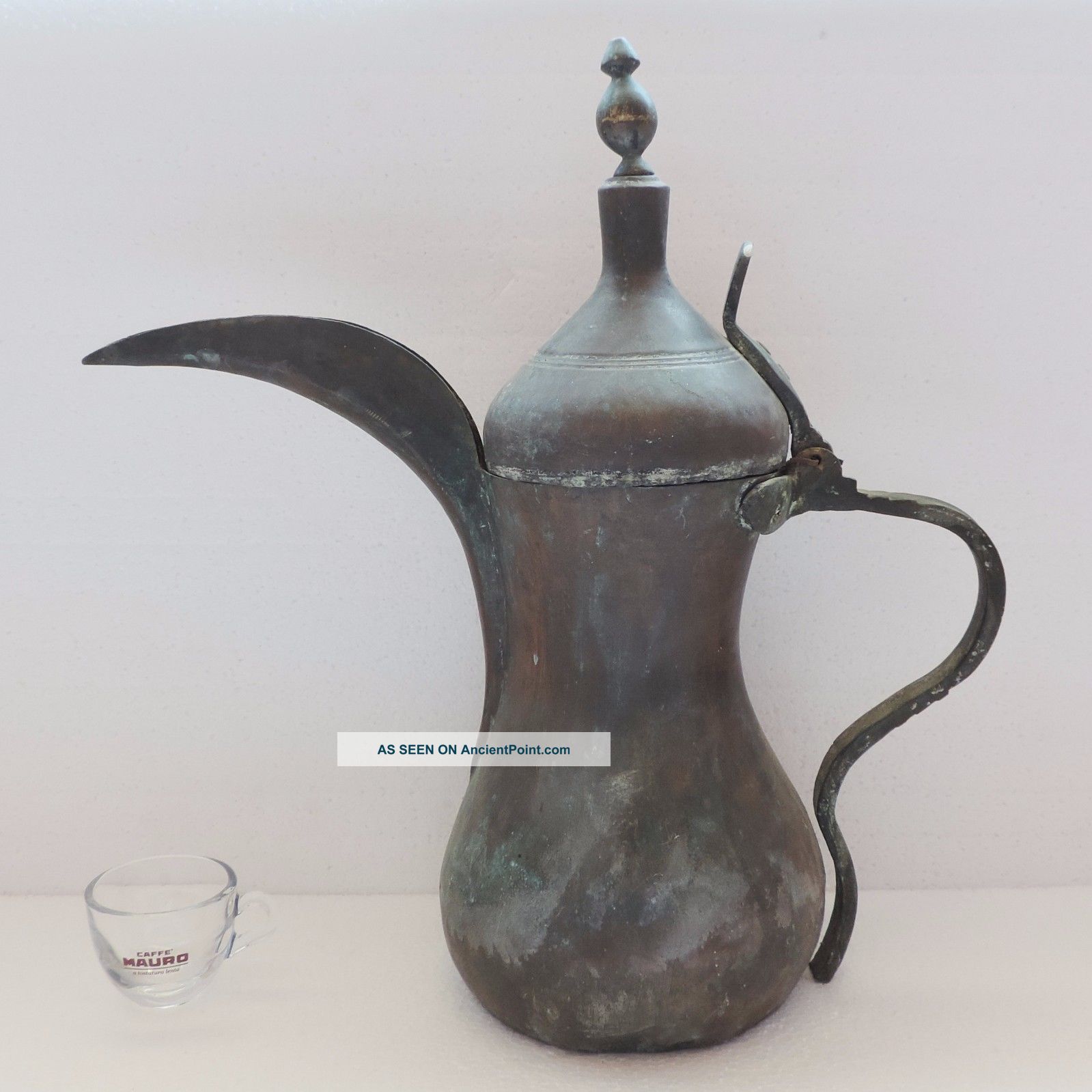 Rare Huge Antique Islamic Arabic Bedouin Coffee Pot Dallah Middle Eastern.  41cm Islamic photo