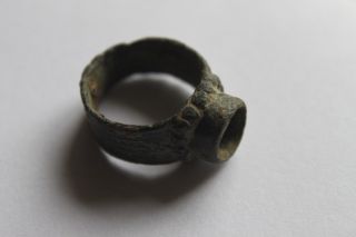 Ancient Greek Bronzetrumpet Ring 4th Century Bc photo