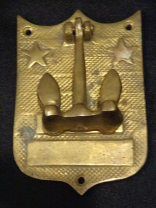 Antique Brass Nautical Door Knocker With Sheild & Anchor 4 